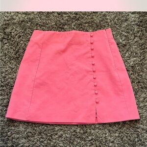 Zara Vibrant Pink Mini Skirt with Button Detail